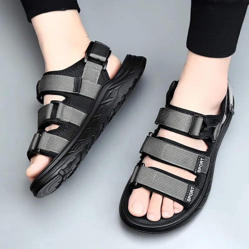 MODENGPAN Beach Sandals Men's Black-3