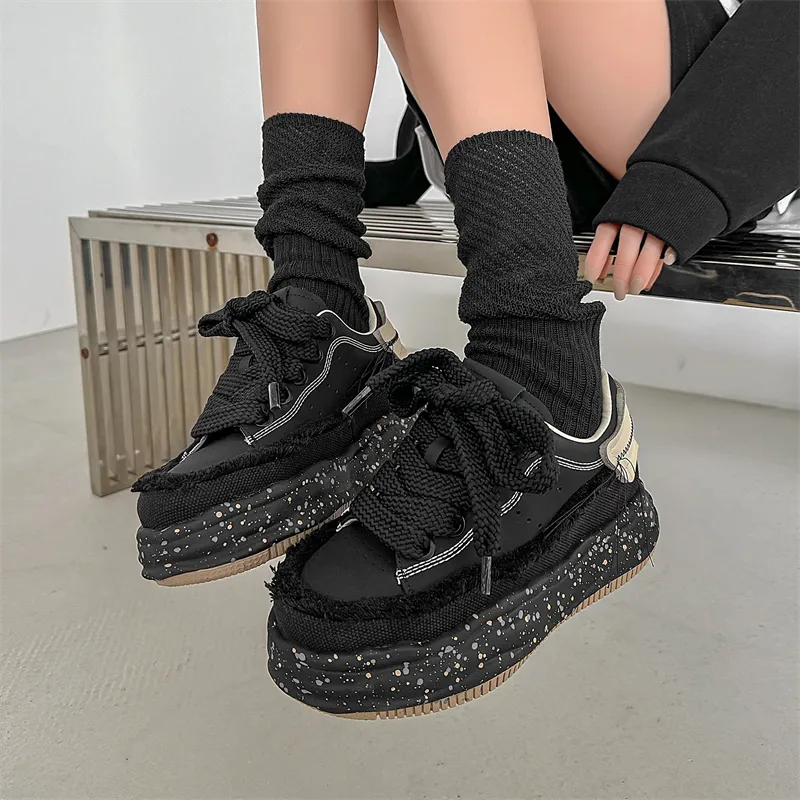MODENGPAN Wear Resistant Lightweight Breathable Support Height Increasing Low Top Skateboard Shoes Unisex-17