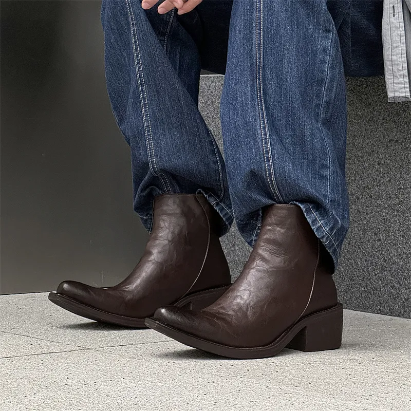 MODENGPAN Ankle Boots 3cm Men's-8