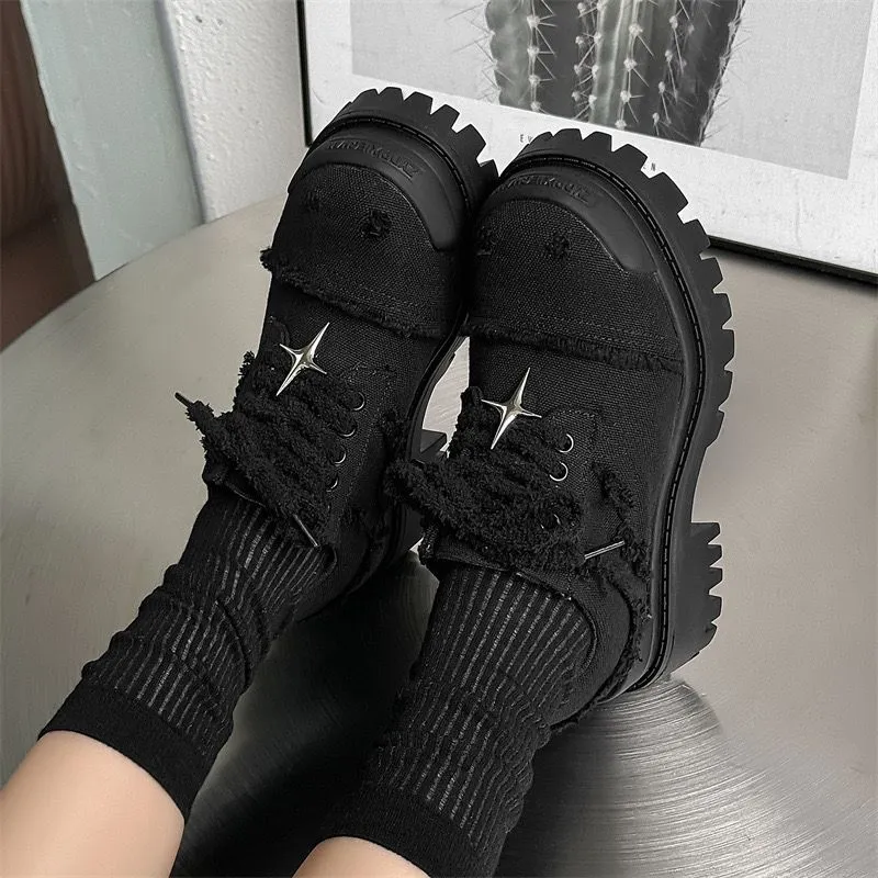 MODENGPAN Breathable Low Top Casual Shoes Unisex Black-4
