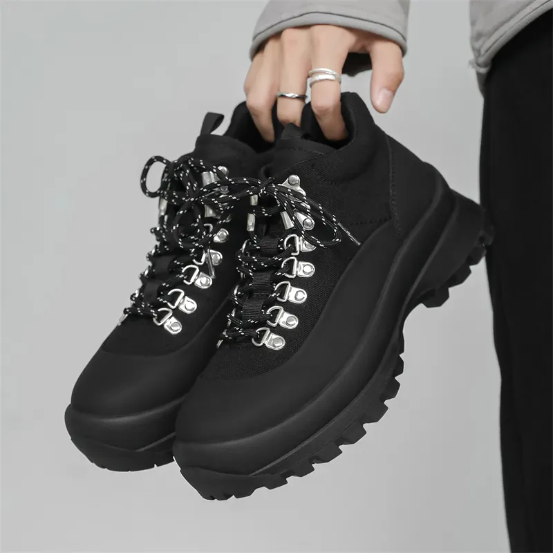 MODENGPAN Men's Casual Shoes Men Mid Top-6