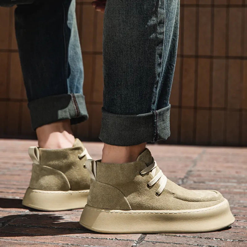 MODENGPAN Men's Casual Shoes Men Mid Top-13