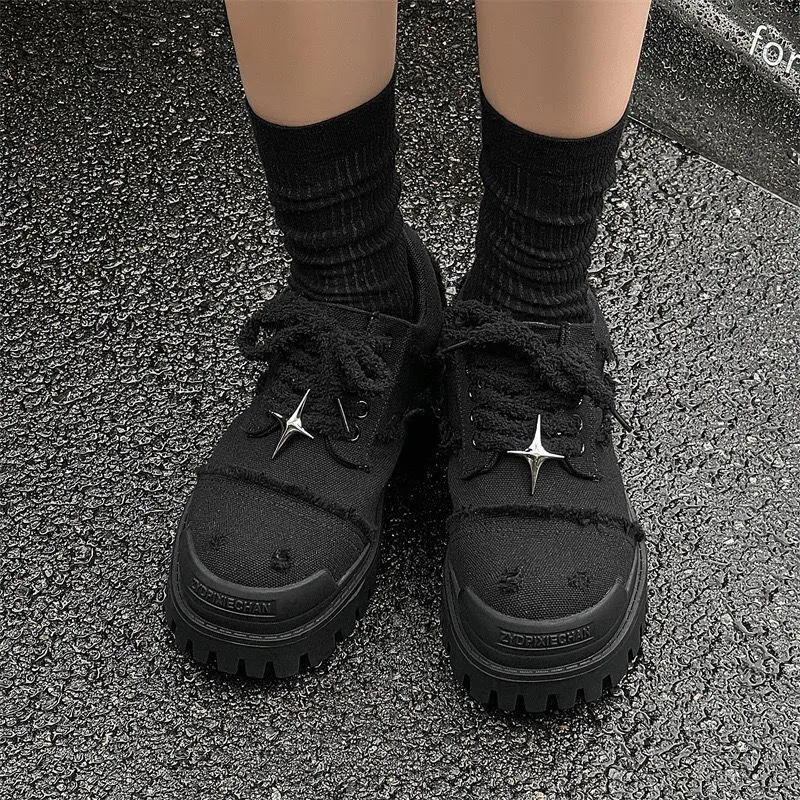 MODENGPAN Breathable Low Top Casual Shoes Unisex Black-1
