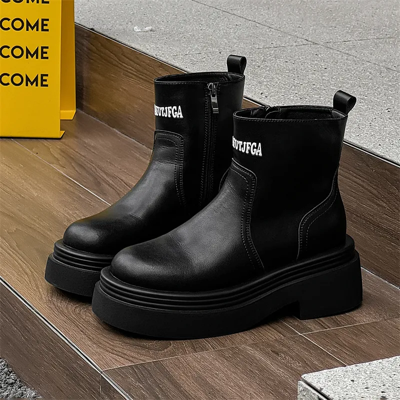 MODENGPAN Ankle Boots Unisex Black-4