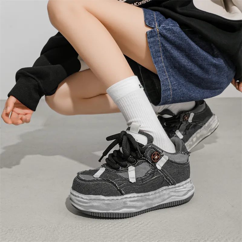 MODENGPAN Lightweight And Breathable Low Top Skateboard Shoes Unisex Gray-6