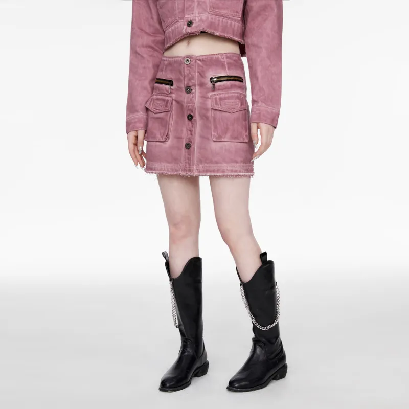 Guuka Hero Denim Short Skirts Women's Bean Pink-2