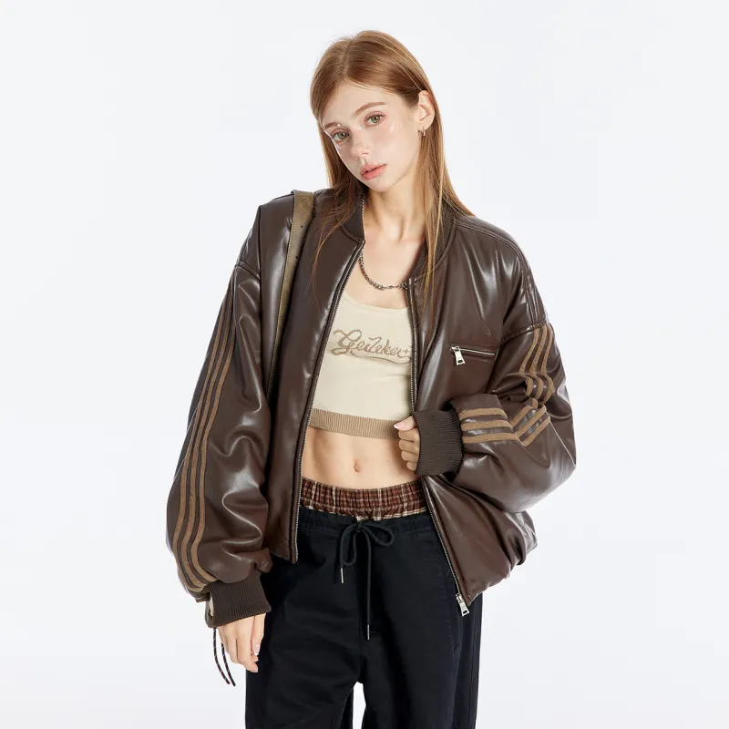 Guuka Hero Leather Jacket Women's Coffee-2