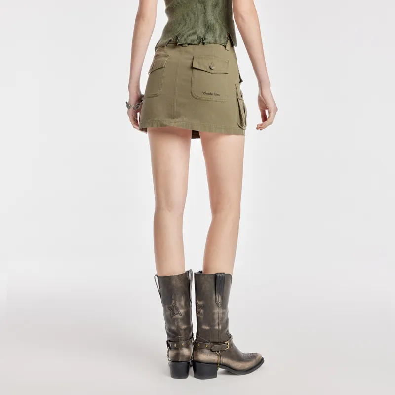 Guuka Hero Cargo Short Skirts Women's Army Green-3
