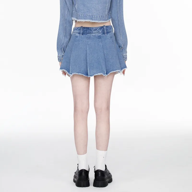 Guuka Hero Denim Short Skirts Women's Blue-3