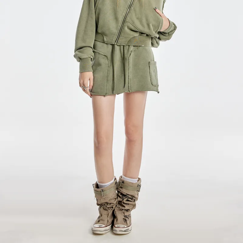 Guuka Hero Casual Short Skirts Women's Army Green-2