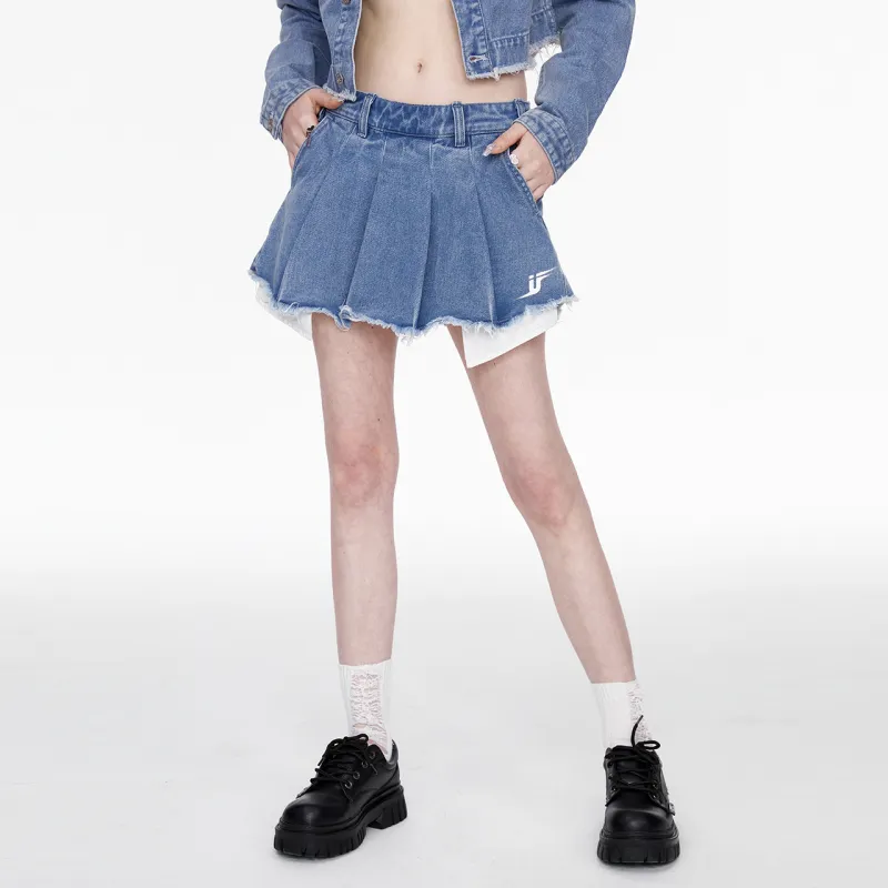 Guuka Hero Denim Short Skirts Women's Blue-4