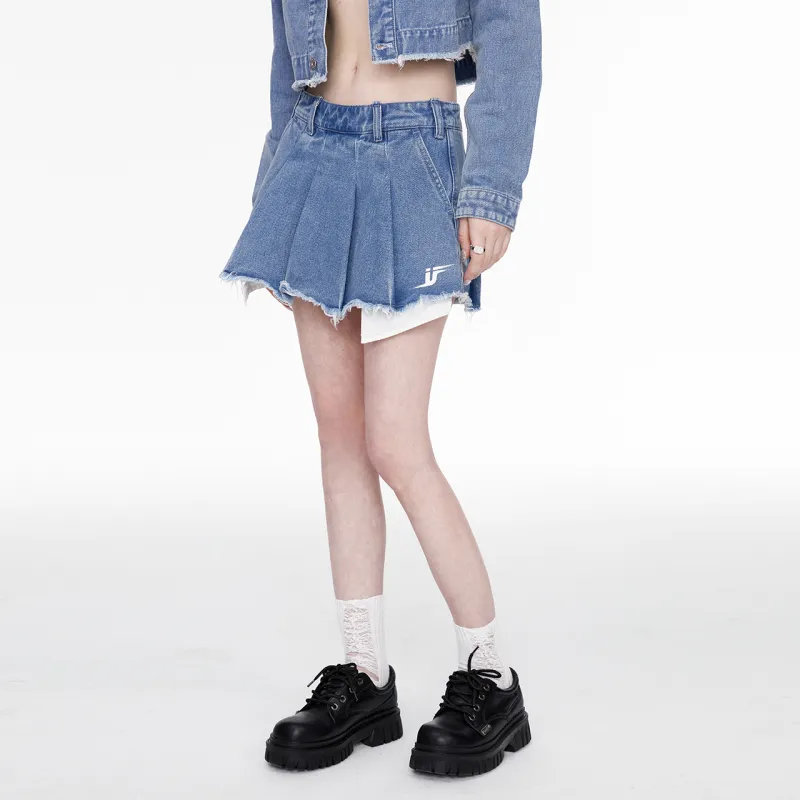 Guuka Hero Denim Short Skirts Women's Blue-2