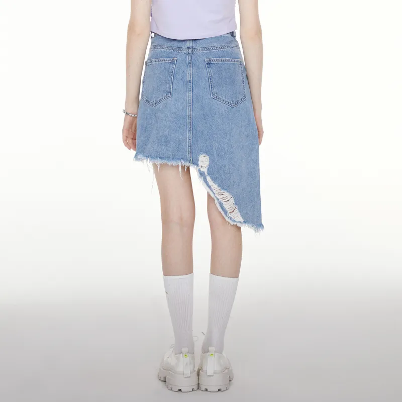 Guuka Hero Denim Short Skirts Women's Light Blue-3