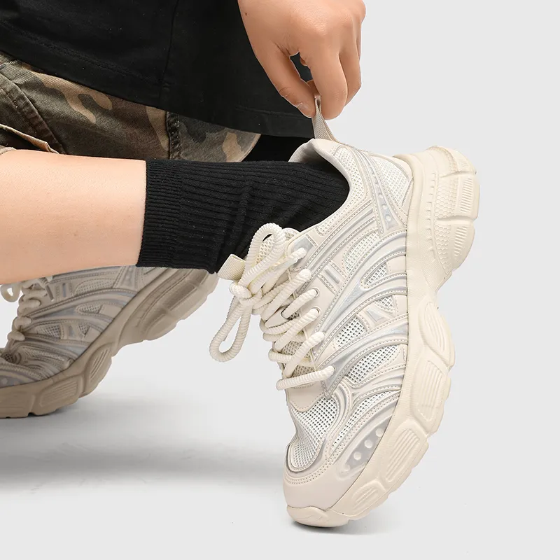 Xiwencha Breathable Low Top Chunky Sneakers Men's-10