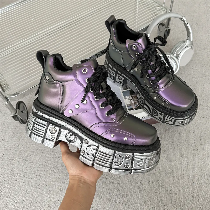 Xiwencha Height Increasing Mid Top Casual Shoes Men's-7