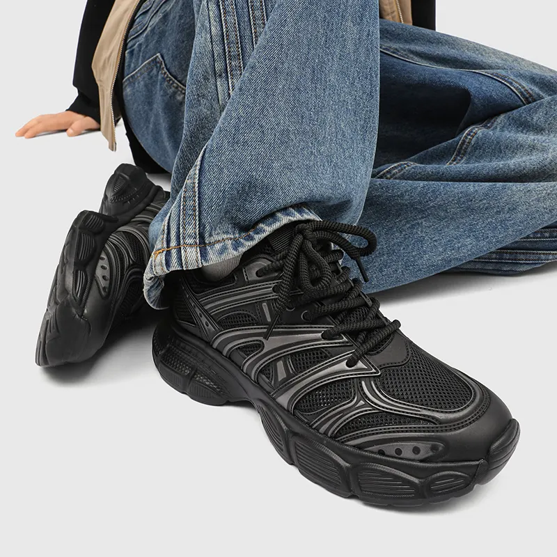 Xiwencha Breathable Low Top Chunky Sneakers Men's-4