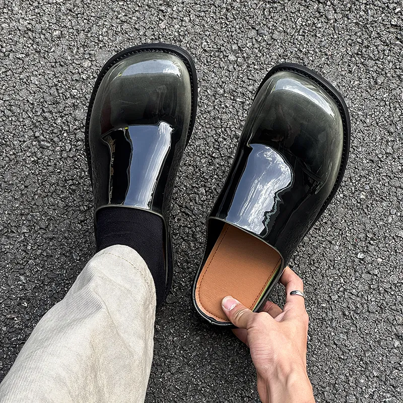 Xiwencha Rubber Sole Slip Resistant Closed Toe Slippers Men's-11