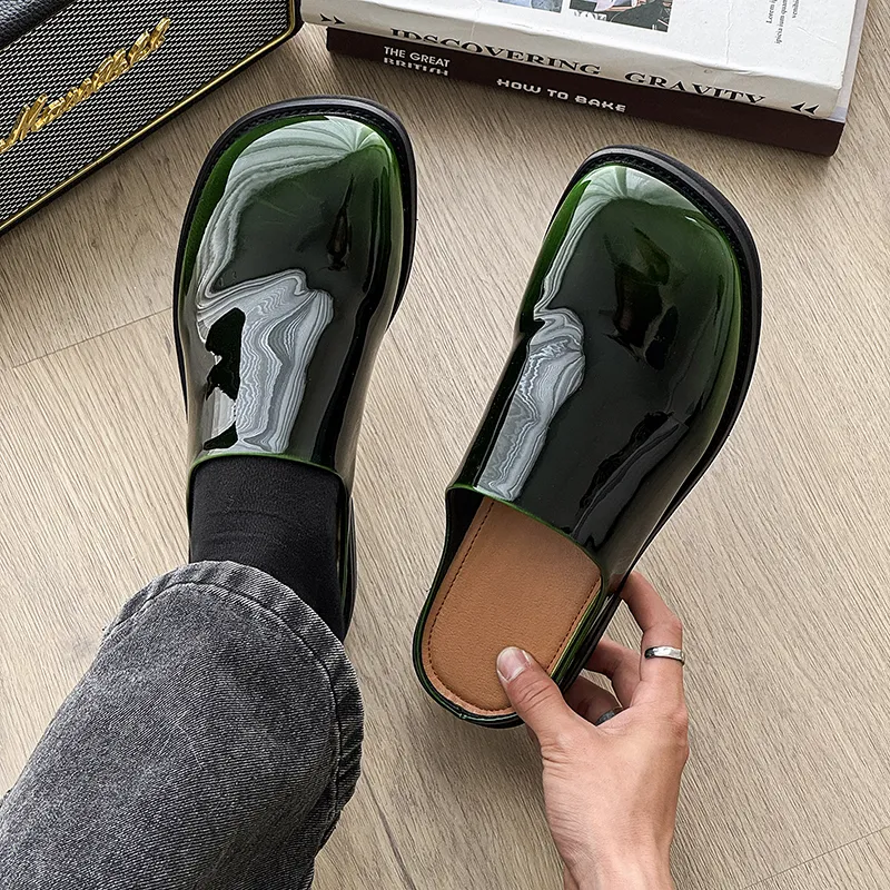 Xiwencha Rubber Sole Slip Resistant Closed Toe Slippers Men's-6
