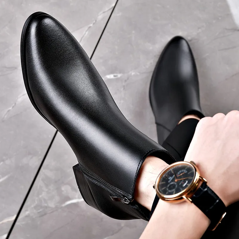 Xiwencha Ankle Boots Men's Black-9