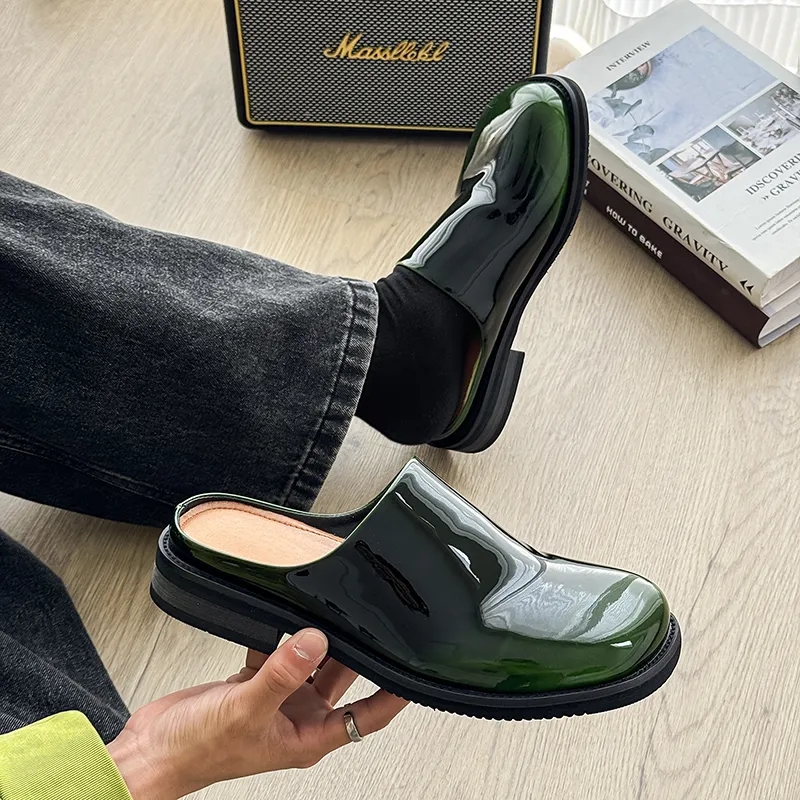 Xiwencha Rubber Sole Slip Resistant Closed Toe Slippers Men's-5
