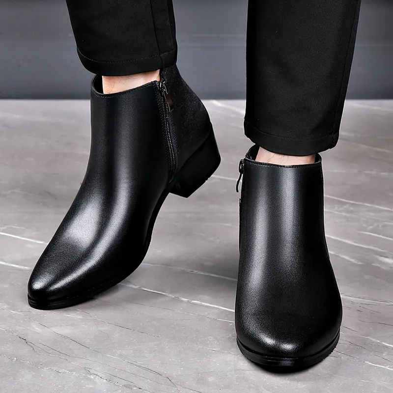 Xiwencha Ankle Boots Men's Black-6