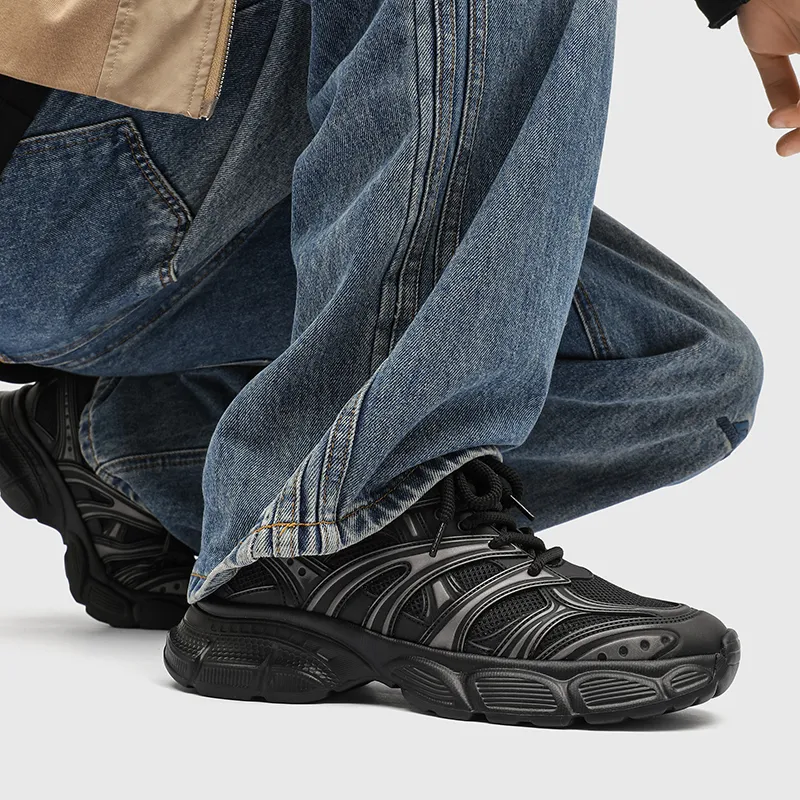 Xiwencha Breathable Low Top Chunky Sneakers Men's-3