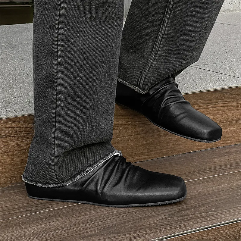 Xiwencha Wrap-toe Slippers Unisex Black-2