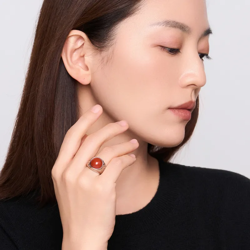 BAILAN BN Southern Red Agate Rings Women's-1