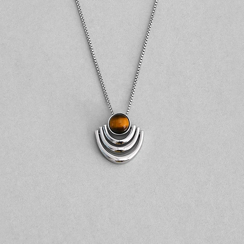 BAILAN BN Tiger's Eye Stone Necklaces Unisex-4