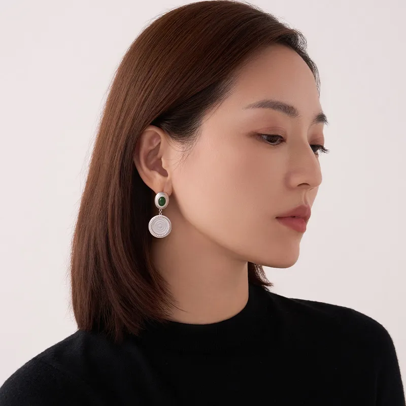 BAILAN BN Hetian Jade Earrings Jasper Unisex-3