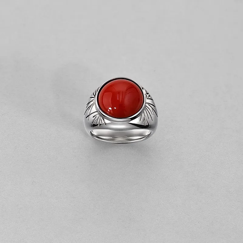 BAILAN BN Southern Red Agate Rings Women's-4