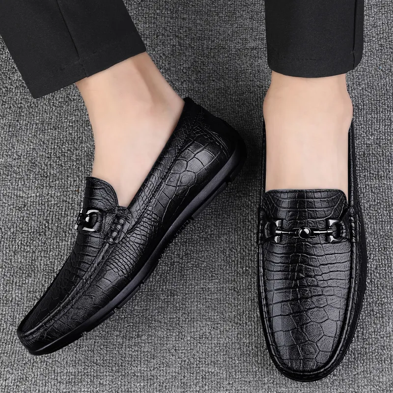 DILIKAN Casual Leather Shoes Gommino Loafers Men's-4