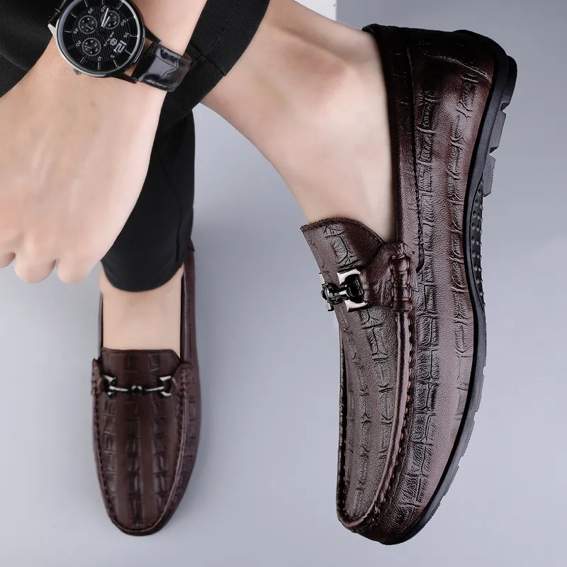DILIKAN Men's Casual Shoes Men Low Top Black/Brown-12