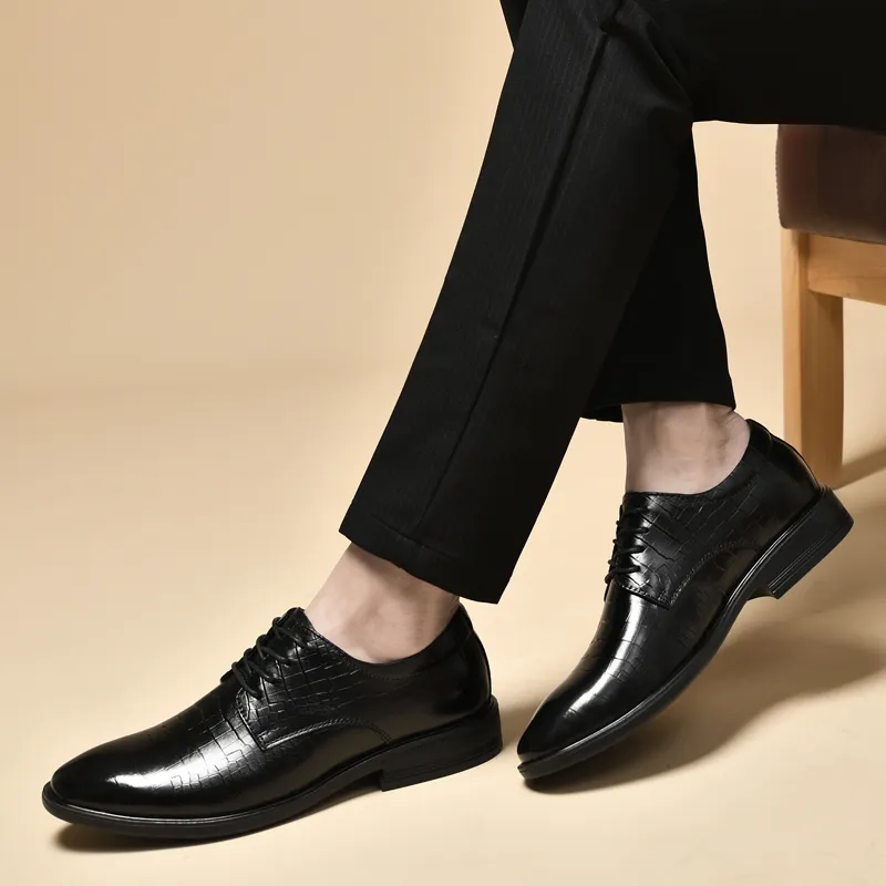 DILIKAN Dress Shoes Men Low Top Black-7