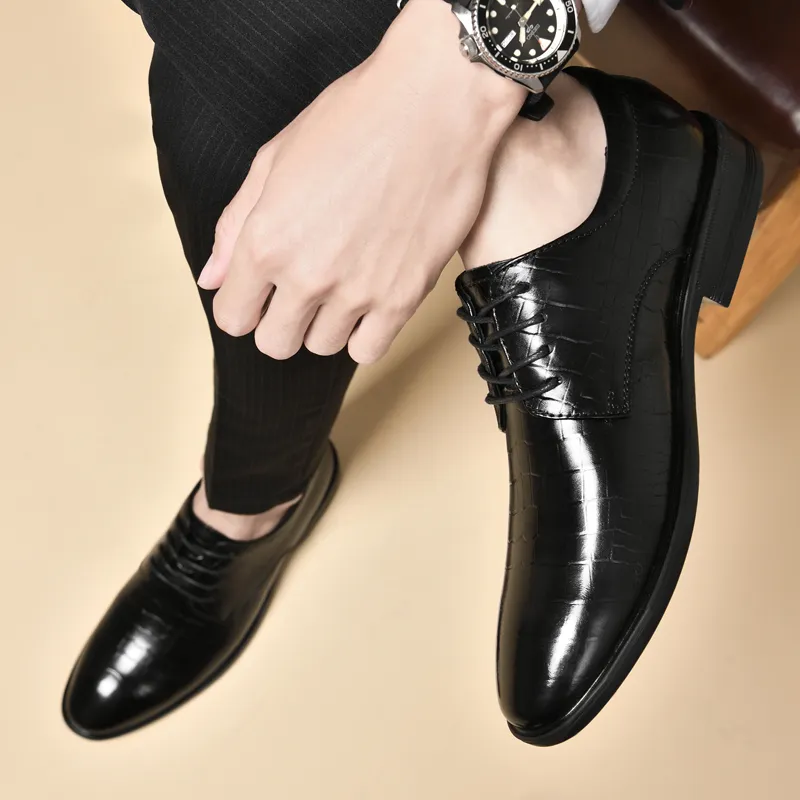 DILIKAN Dress Shoes Men Low Top Black-13