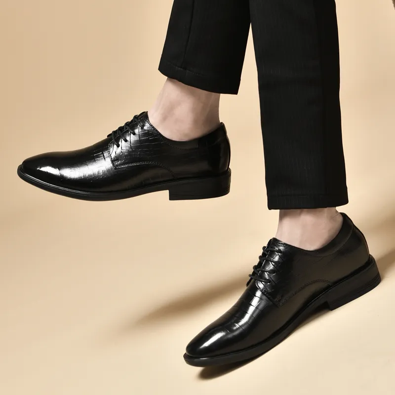 DILIKAN Dress Shoes Men Low Top Black-14