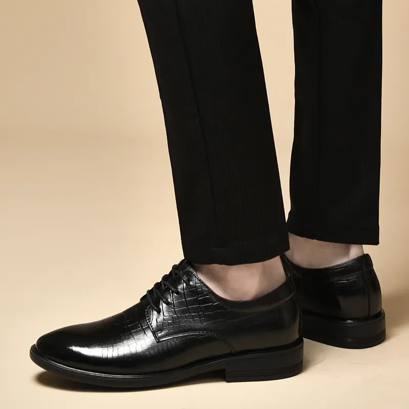 DILIKAN Dress Shoes Men Low Top Black-12