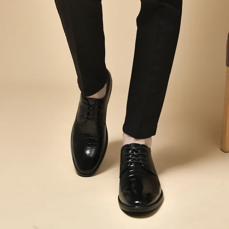 DILIKAN Dress Shoes Men Low Top Black-6