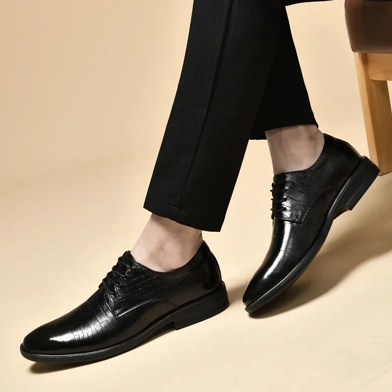 DILIKAN Dress Shoes Men Low Top Black-9