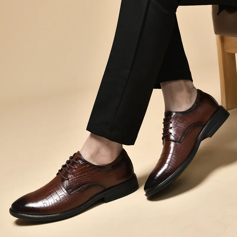 DILIKAN Dress Shoes Men Low Top Black-10