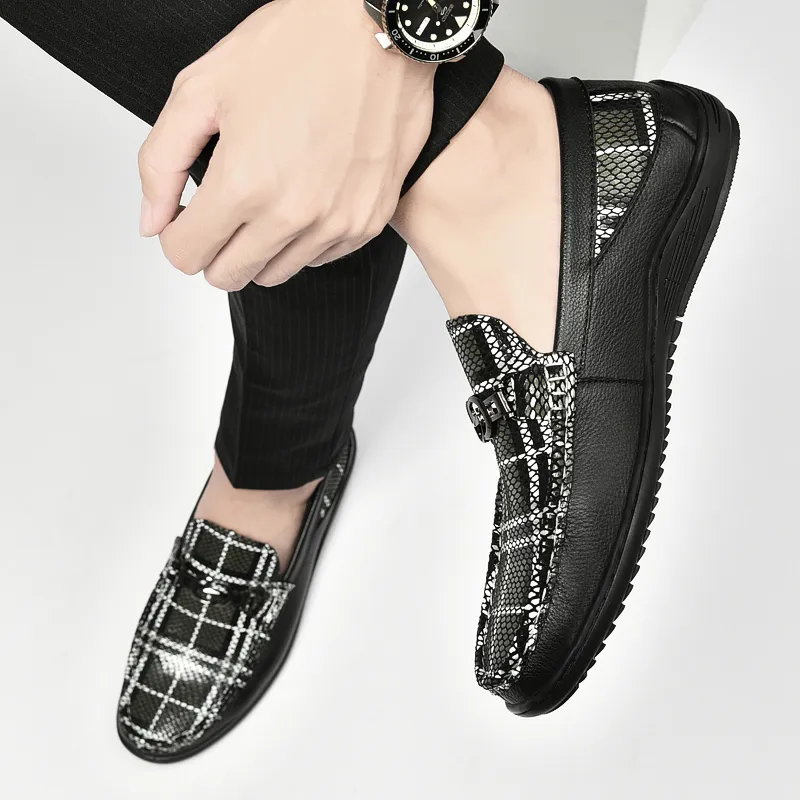DILIKAN Loafers Men Black/White-17
