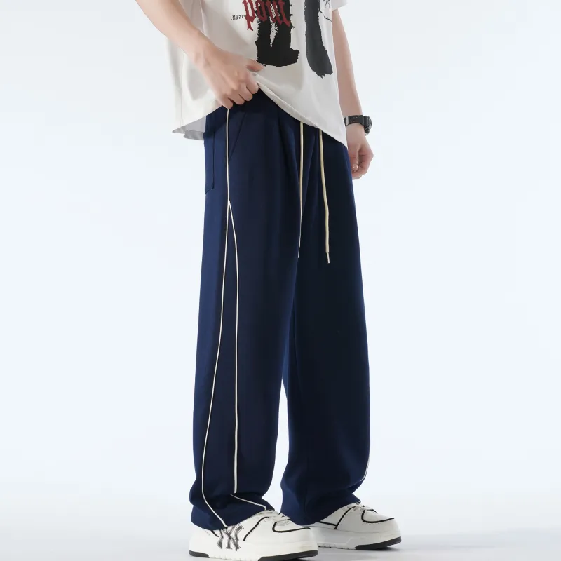 FOREVER 21 Knitted Sports Pants Unisex Blue-9