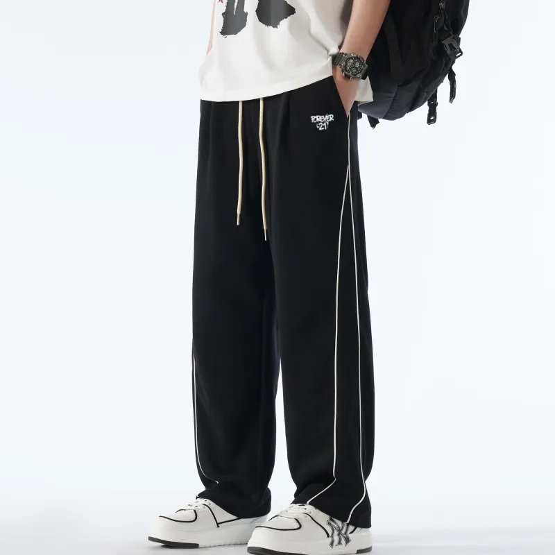 FOREVER 21 Knitted Sports Pants Unisex Blue-3