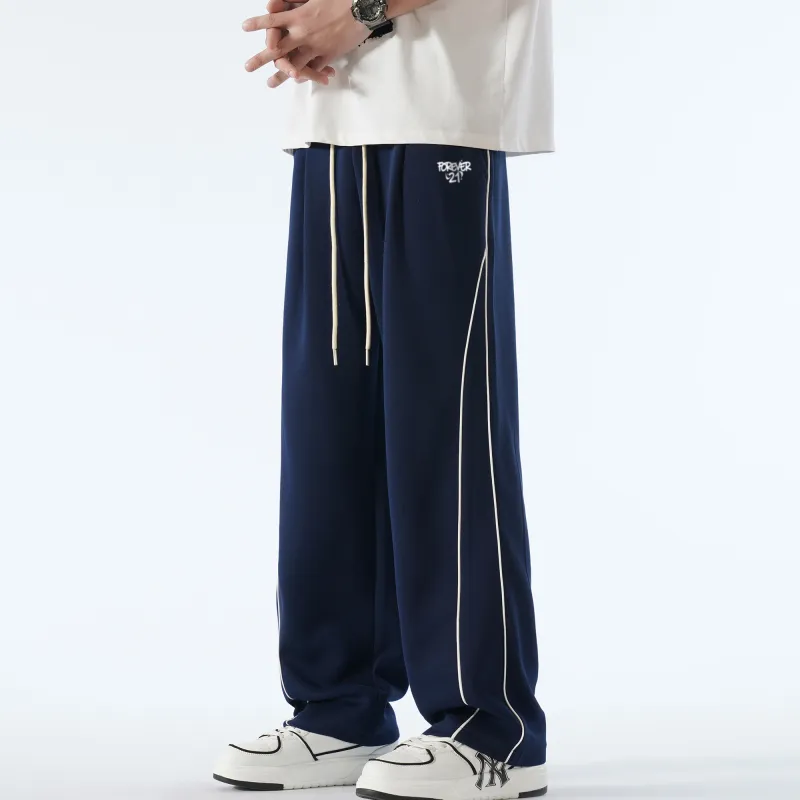 FOREVER 21 Knitted Sports Pants Unisex Blue-10