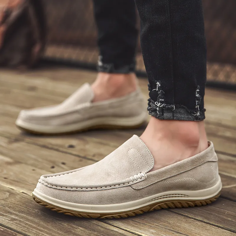 King Jinmai Men's Casual Shoes Men Low Top Gray/Sand-13