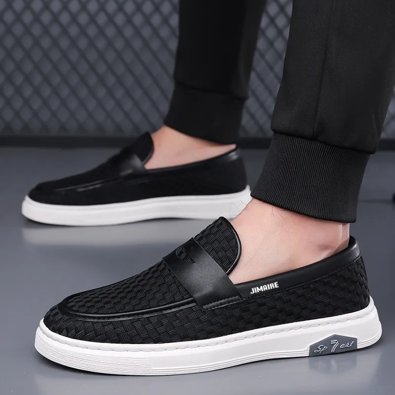 King Jinmai Men's Casual Shoes Men Low Top Black/White-1