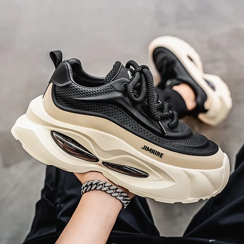 King Jinmai Cushioning Anti Slip And Wear Resistant Height Increasing Low Top Chunky Sneakers Men's-13