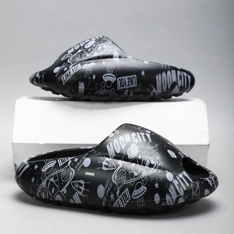 King Jinmai EVA Graffiti Slide Slippers Unisex-6