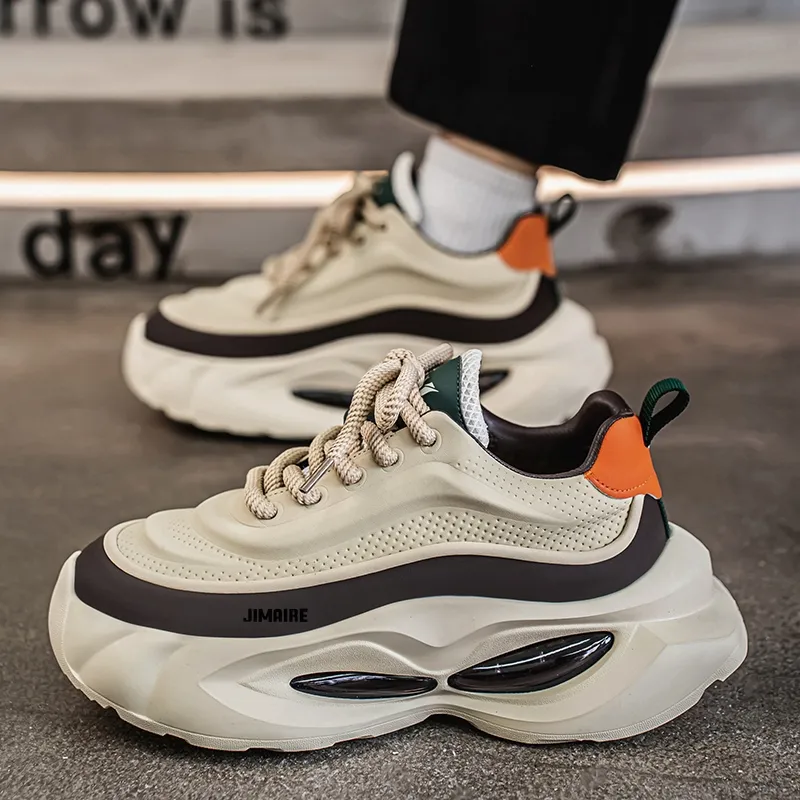 King Jinmai Cushioning Anti Slip And Wear Resistant Height Increasing Low Top Chunky Sneakers Men's-6