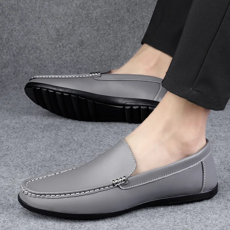 King Jinmai Men's Casual Shoes Men Low Top Black, Gray-17